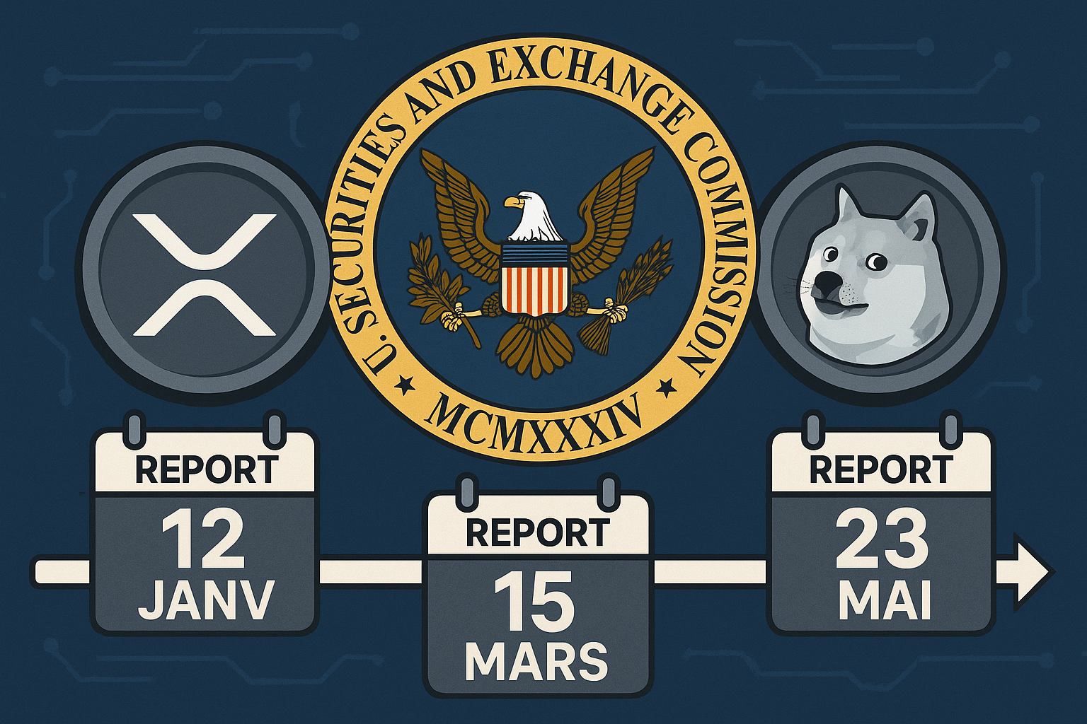 Chronologie du Report des ETF XRP et DOGE par la SEC