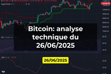 Bitcoin: analyse technique du 26/06/2025