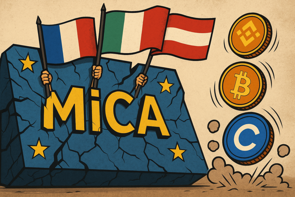 France, Italie, Autriche : Le Front Anti-MiCA Secoue la Régulation Crypto en Europe – Quels Risques pour Binance, Coinbase et les Traders ?